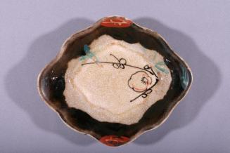 Dish with Enamel Floral Designs