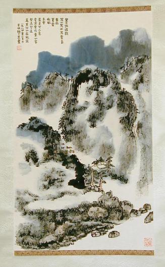 Landscape of Mountains and Pines