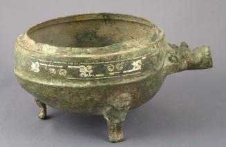 Bronze Vessel with Inlaid Silver