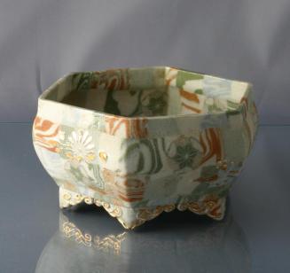 Hexagonal Marbleware Banko Ware Bowl