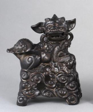 One of a Pair of Lion Dog Incense Burner