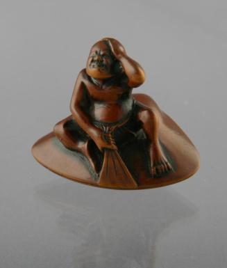 Netsuke of Fisherman with Clam