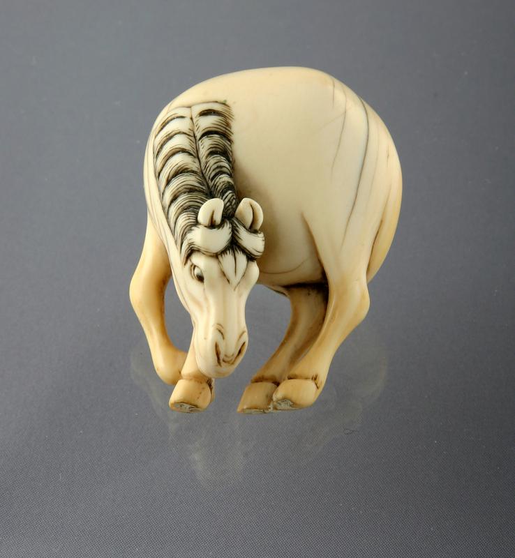 Netsuke of Grazing Horse