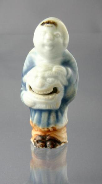 Netsuke of Karako Holding a Lion Dance Mask