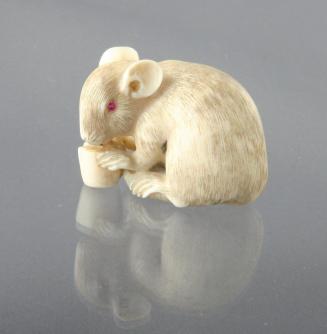 Netsuke of Mouse with a Candle Stub