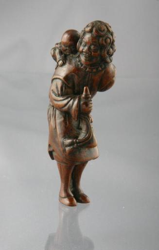 Netsuke: Dutchman with Child and Trumpet
