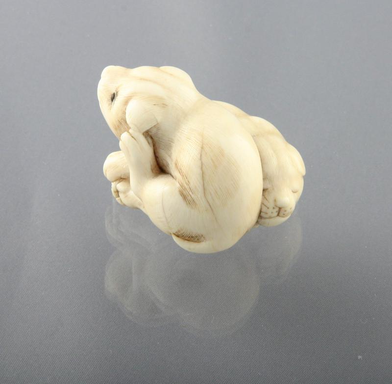 Netsuke of Two Puppies