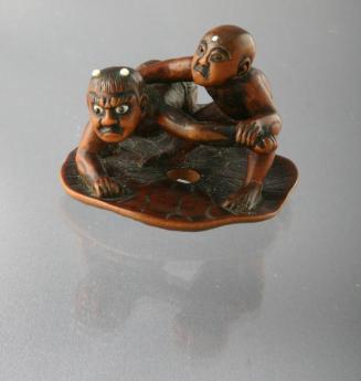 Netsuke with the Buddhist Deity Jizo and an Oni