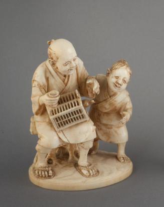 Man with Birdcage and Child