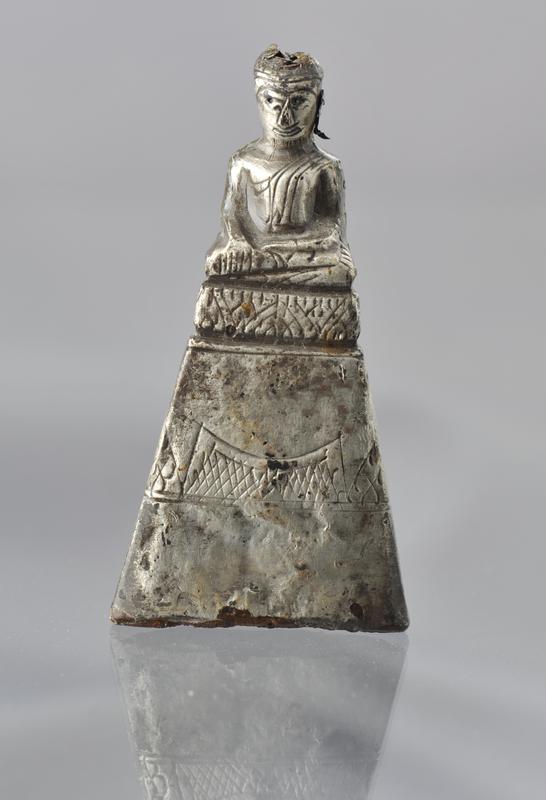 Buddha Figurine with Silver Foil