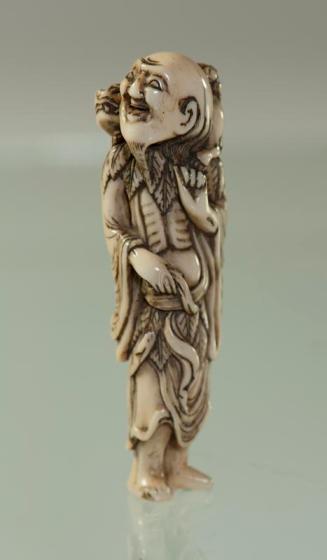 Netsuke of Sennin with a Shishi