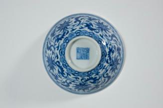 Bowl with underglaze blue floral design