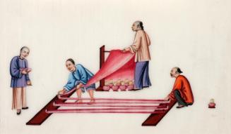 The Process of Silk Manufacture - preparing the warp