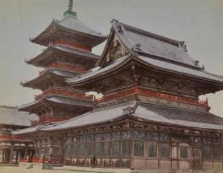 Untitled (The five story pagoda and Golden Hall at Shitennoji Temple)