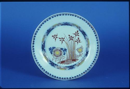 Plate with Peonies and Bamboo in Oriental Garden