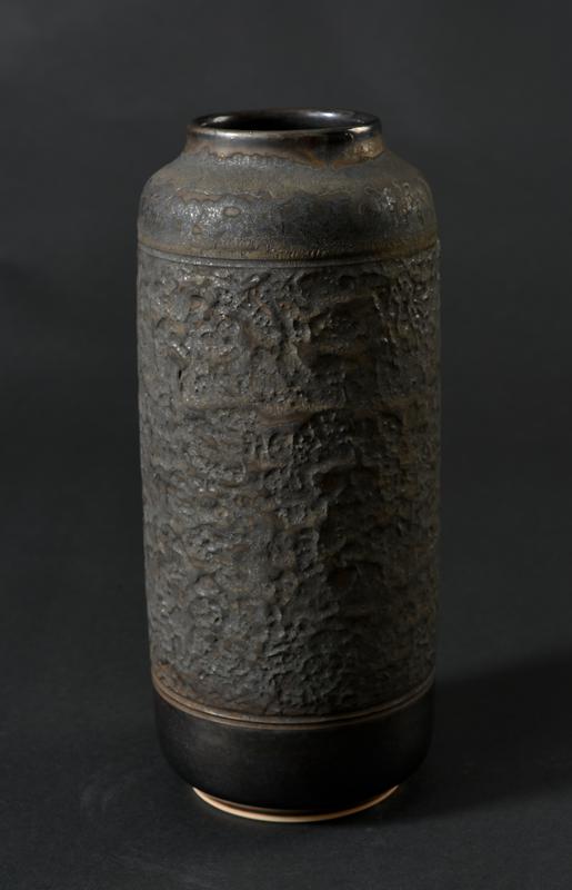 Tall black Kamloops series porcelain vase