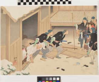 The Ronin Cut off the Head of Kira Yoshihisa (after Dragging Him out of a Shed near the kitchen)