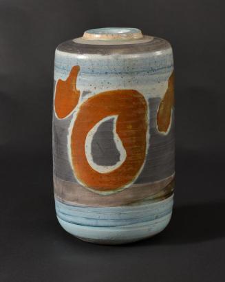 Tall raku vase