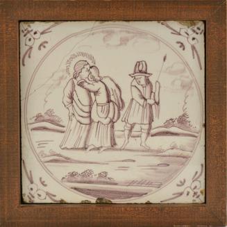 Tile with Scene of Betrayal of Christ by Judas