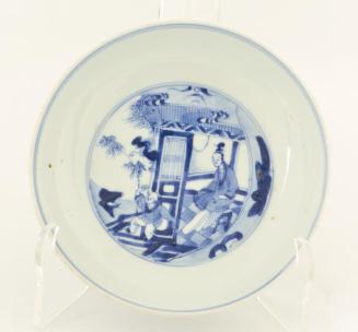 Dish with Lady in Pavillion and Small Boy Motif