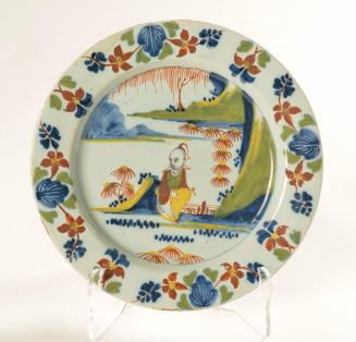 Plate with Chinoiserie Motif of a Boy in a Garden