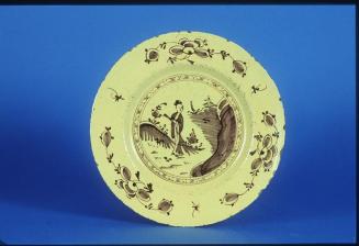 Plate with Oriental Figure in Landscape