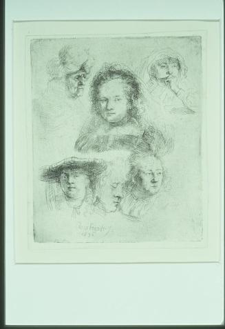 Studies of the Head of Saskia & others