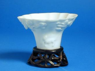 Porcelain Libation Cup in the Form of a Rhinoceros Horn