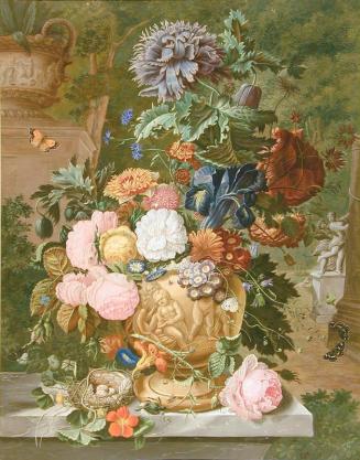 Untitled (Still Life with Flowers in Landscape)