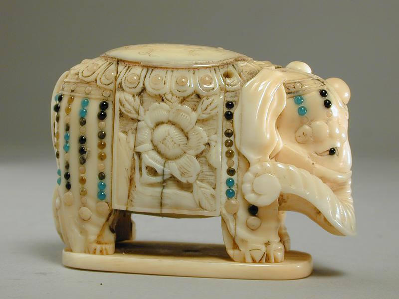 Caparisoned Elephant Netsuke