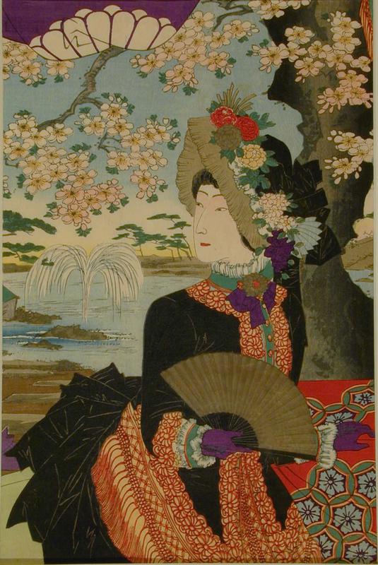 Empress Shoken in Western Dress and Bonnet