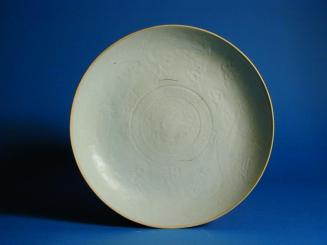 Ying Tsing Glazed Dish with Horse in Cloud Scrolls Motif