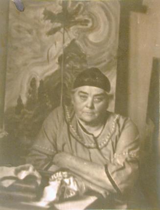 Emily Carr in her studio