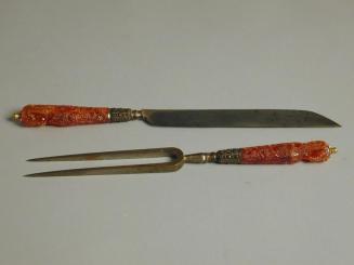 Fork and Knife with Amber Handles