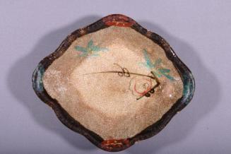 Dish with Enamel Floral Designs