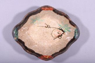 Dish with Enamel Floral Designs