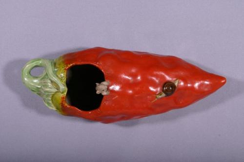 Pepper Shaped Wall Vase with Mouse and Snail