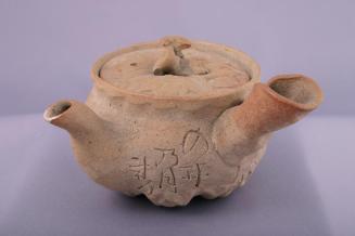 Teapot with Side Handle and Incised Calligraphy