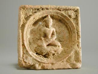 Ceramic tile of a Buddha figure (possibly from the Guge Kingdom)