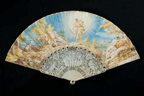 Italian Fan with Painted Scenes of Diana and Endymion, Father Time and the Four Seasons