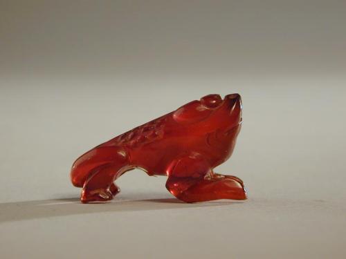 Small Amber Carving of a Toad