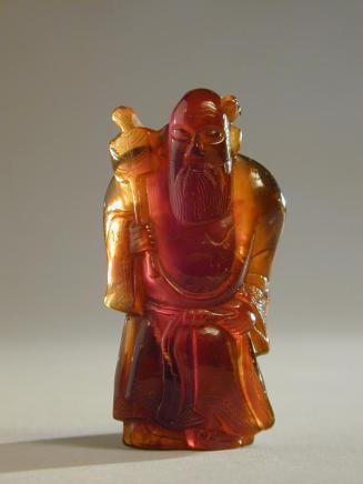 Small Amber Carving of the Immortal Lu Dongbin