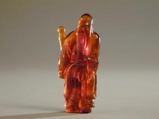 Small Amber Carving of the Immortal Zhang Kuolao