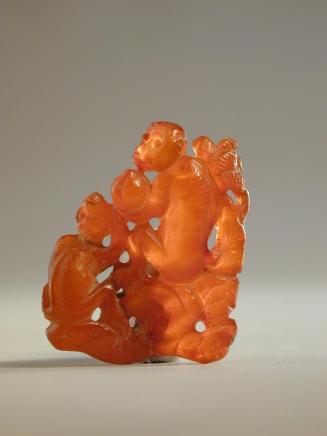 Amber Carving of Two Monkeys