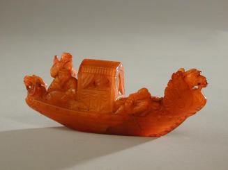 Small Amber Carving of a Boat