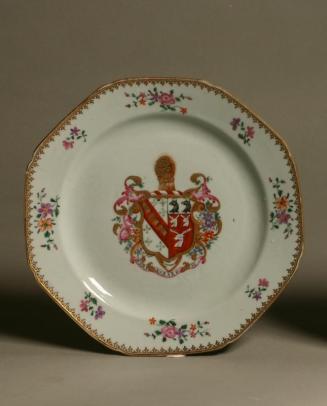 Export Ware Porcelain Plate with European Coat of Arms