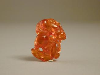 Small Amber Carving of Squirrels amidst Fruiting Branches