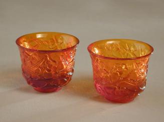 Pair of Amber Wine Cups