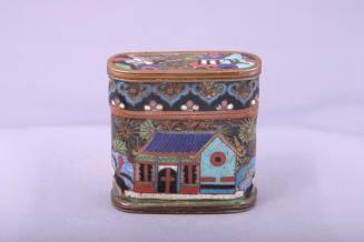 Cloisonné Opium Box with Design of Pavilions