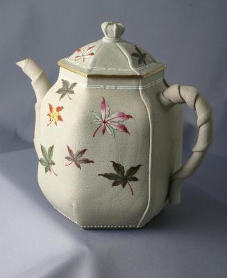 Banko Ware Teapot with Maple Leaf Motif
